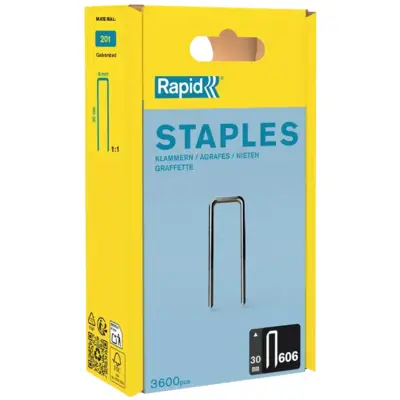 Agrafes étroites galva 606/30mm dans boite polypropylène - Lot de 3600 - ISABERG RAPID - 40303096 - RAPID-ISABERG