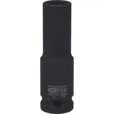 Douille longue à chocs 6 pans 1/2", 12 mm sur carte - KSTOOLS - 515.1112-E