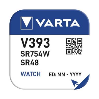 Pile bouton V393 (SR48) SR754W 1,55 Volt - VARTA