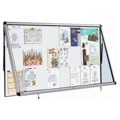 Vitrine d'affichage à porte relevable fond tôle blanc – Ulmann