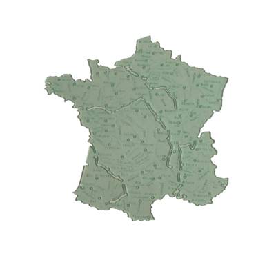 Carte de France crystal à tracer n° 10 Matière Biosourcée Crystal - MINERVA