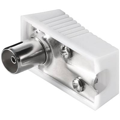 Connecteur d'antenne Coaxial 90° F 9,5 mm Plastique Fixation à Vis - GOOBAY