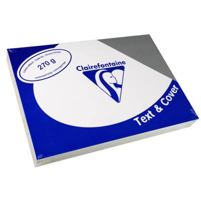 Paquet de 100 Couvertures Text&Cover Toilé 270g A4 210x297mm Gris ardoise - CLAIREFONTAINE