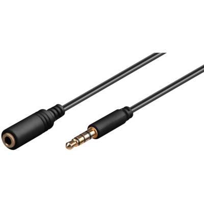 Câble d'extension Jack 3,5 mm 4 Pins Stéréo Mâle Femelle 2 m Noir - GOOBAY