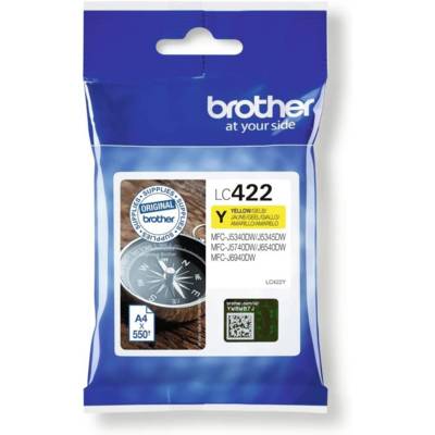 Cartouche d'encre d'origine LC422Y Jaune - BROTHER