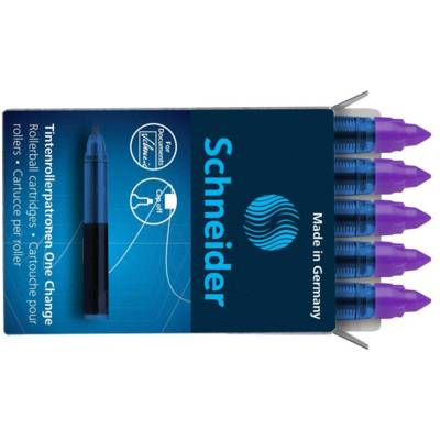 Cartouche roller One Change violet Boîte 5 pièces - SCHNEIDER