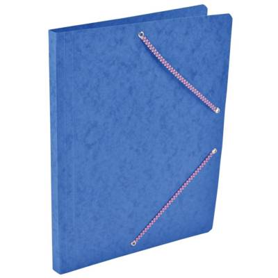 Chemise Carte Lustée simple format 24 x 32 cm avec élastiques Bleu - COUTAL