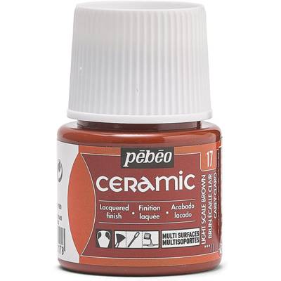 Flacon 45 ml peinture CERAMIC faïence et multi support BRUN ECAILLE - PÉBÉO