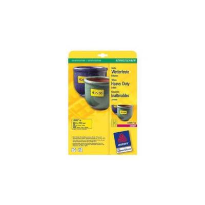 540 étiquettes ultra-résistantes polyester Laser jaunes 63,5 x 29,6 mm - AVERY ZWECKFORM