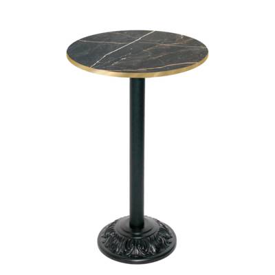 Mange-debout pied noir Ø60cm marbre samas chants laiton - intérieur - RestooTab
