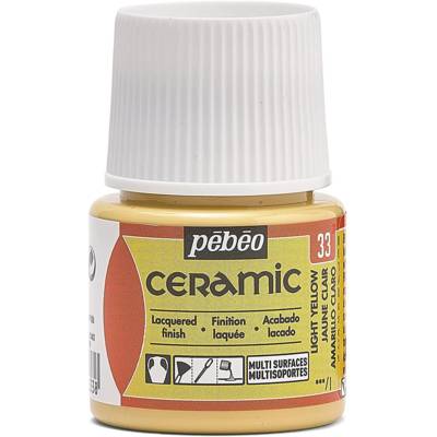 Flacon 45 ml peinture CERAMIC faïence et multi support Jaune clair - PÉBÉO