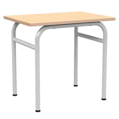 Table DELTA plateau ép.21 mm stratifié chant bois piètement époxy - 70x50 cm - T4 - Hêtre miel/gris RAL 7035 - MOBIDECOR