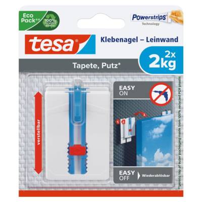 Pack 2 Clous AdhésifPowerstrips 2Kg pour papier peint et plâtre - TESA