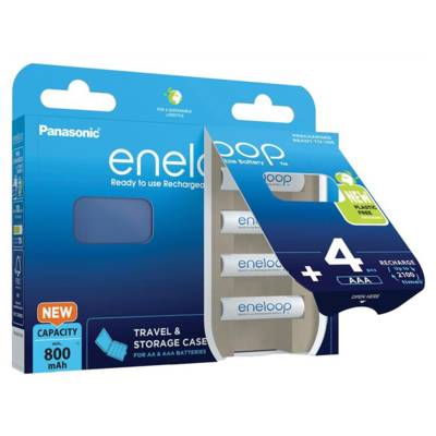 Eneloop 4 Piles Rechargeables Ni-MH Micro AAA 800mAh + Boite de rangement - PANASONIC