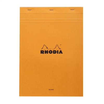 Bloc agrafé N°18 21x29,7 cm 80 feuillets uni 80g - Orange - RHODIA