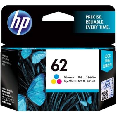 Cartouche Jet d'encre Originale N°62 3 couleurs Cyan/Magenta/Jaune 165 pages - HP