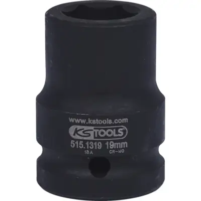 Douille à chocs 6 pans 3/4", 19 mm sur carte - KSTOOLS - 515.1319-E
