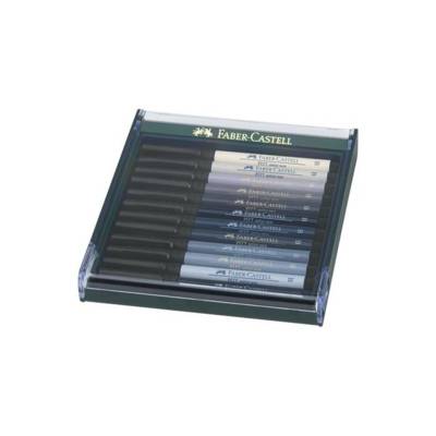 Box Pitt Artist Pen Pointe Pinceau B 12 Couleur Gris - FABER-CASTELL