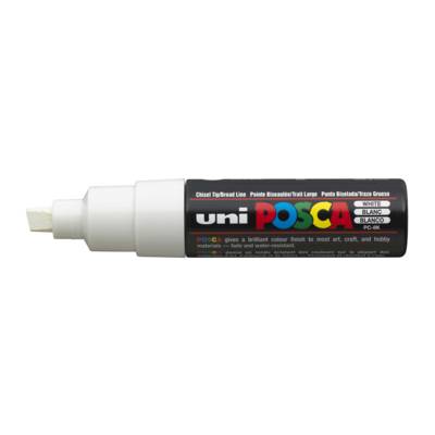 Marqueur pointe large biseautée pc8k 8mm blanc - POSCA