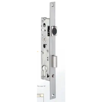 Serrure 1 point 2260 ASSA ABLOY pêne dormant 1/2 tour - Tetière 24x300 mm préclamée + gâche 4mm - 2260.41.0TP24LON - ASSA ABLOY COTE PICARDE