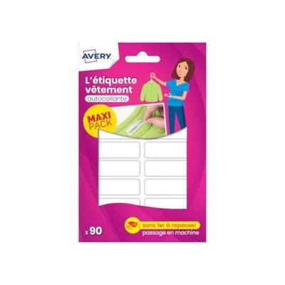 Sachet de 90 étiquettes blanches vêtements - 45 x 13 mm - AVERY
