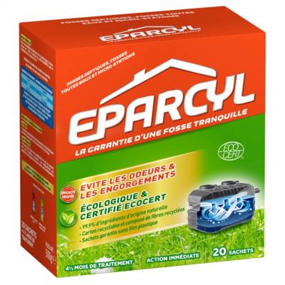 Activateur Naturel Fosse Septique - 20 sachets (4 mois de traitement) - Activateur Biologique Fosse Septique - EPARCYL