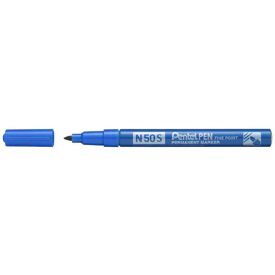 Marqueur permanent N50S, pointe ogive fine, bleu - Pentel