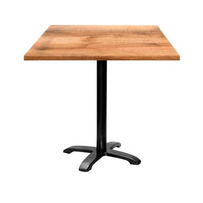 Table pied noir 70x70cm tanin clair - intérieur - RestooTab