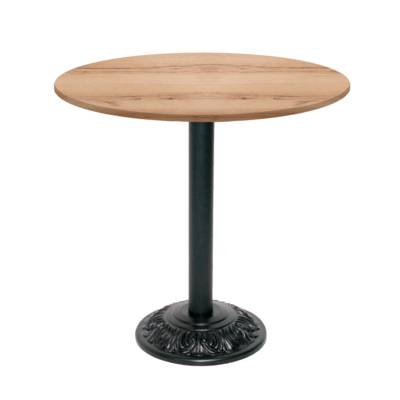Table pied noir Ø70cm chene delano - intérieur - RestooTab