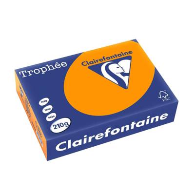 Ramette 250 Feuilles Papier 210g A4 210x297 mm Certifié FSC orange vif - CLAIREFONTAINE