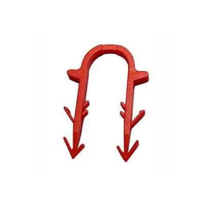 Agrafe de fixation REHAU longue rouge - 58 mm - 13406041001 - REHAU S.A.