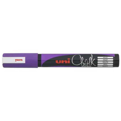 Marqueur craie Pointe conique moyenne CHALK Marker PWE5M 1,8 - 2,5mm Violet - Uni-Ball