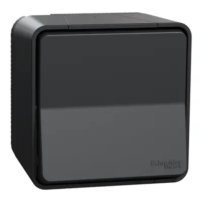 Mureva Styl - Bouton poussoir - saillie - IP55 - IK08 - connexion auto - gris - SCHNEIDER ELECTRIC - MUR35026