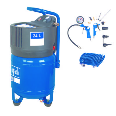 Compresseur vertical + accessoires HC24V - 24 litres - puissance1500W - Gedimat - SCHEPPACH