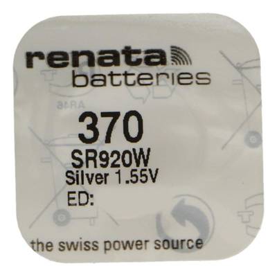 Pile bouton Silver Oxyde 370 / SR920W 0% mercure - RENATA