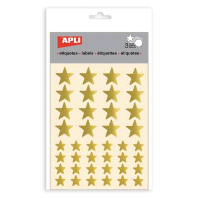 Etui 120 Gommettes Métallisées Etoile (3F 11,5X15 cm) Or - APLI-AGIPA