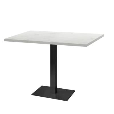 Table pied noir 120x70cm marbre paros - intérieur - RestooTab