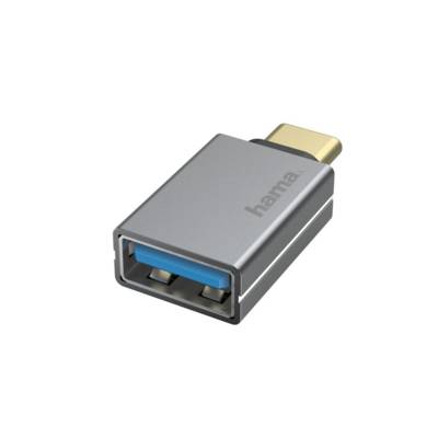 Adaptateur USB-OTG, f. USB-C - port USB, USB 3.2 Gen1, 5 Gbit/s, alu - HAMA