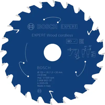Lame de scie circulaire EXPERT bois 136x20x1,5 - BOSCH - 2608902138