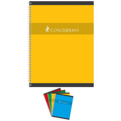 Cahier reliure intégrale 24 x 32 cm 180p 70g petits carreaux Coloris aléatoire - Conquérant