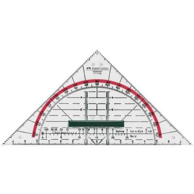 Equerre rapporteur BK 1 avec poignée Hypothénuse 14 cm - FABER-CASTELL