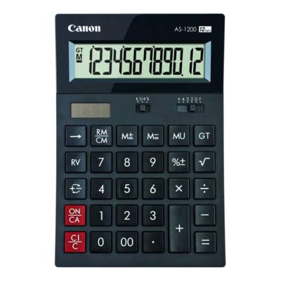 Calculatrice compacte à 12 Chiffres AS-1200, Noir - CANON