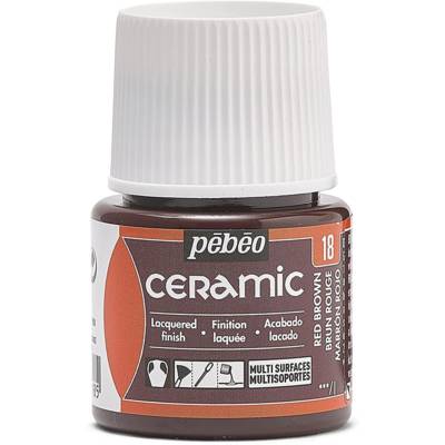 Flacon 45 ml peinture CERAMIC faïence et multi support Brun rouge - PÉBÉO