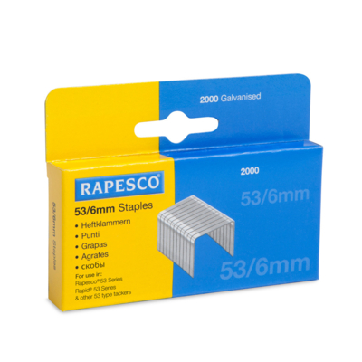 Boite de 2000 Agrafes Galvanisées 53/6mm - Rapesco