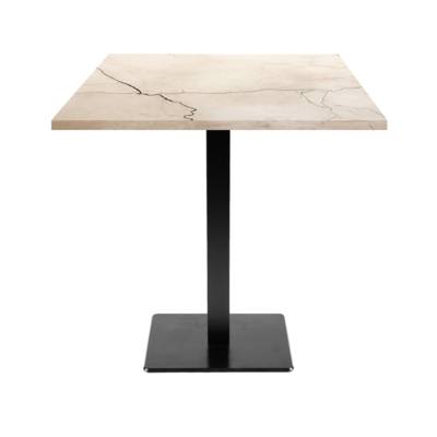 Table pied noir 70x70cm lune blanche - intérieur - RestooTab