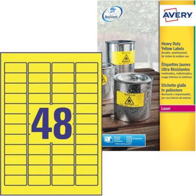 960 Étiquettes Ultra-Resistantes Polyester - Format 45,7 x 21,2mm - Laser Jaune - AVERY ZWECKFORM