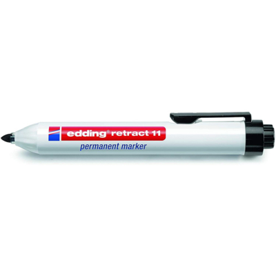 Marqueur edding permanent rétractable pointe ogive noir