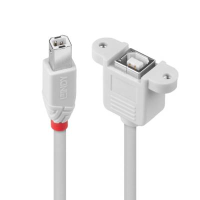 Rallonge USB 2.0 type B/B, gris clair, 0.5m - LINDY