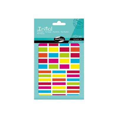 Initial, sachet de 196 gommettes (4 planches 10,5x16cm), thème Rectangles - MAILDOR
