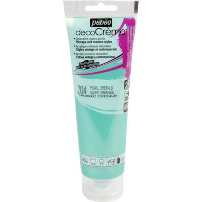 Tube 120ml Peinture Acrylique Décocrème Mat NACRE EMERAUDE - PÉBÉO